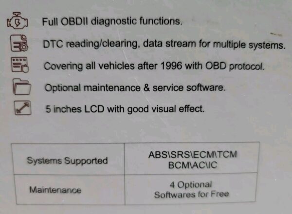 ThinkCheck M70 OBD2 Diagnostic Code Scanner Tool for Passenger Vehicles - Image 5