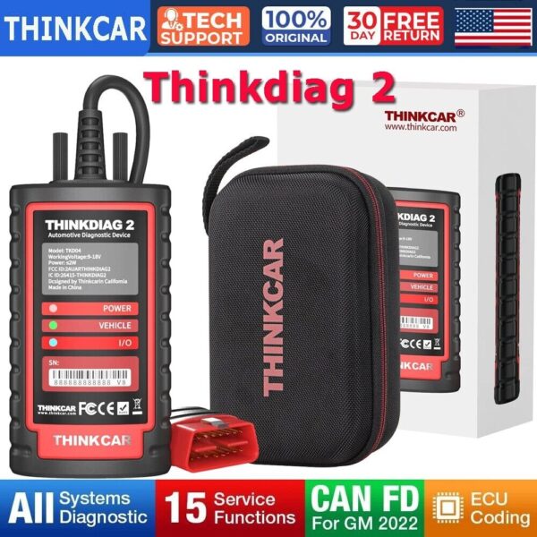 THINKDIAG 2 OBD2 Scanner Car Diagnostic Tool ECU Coding Full Software Free BT - Image 2