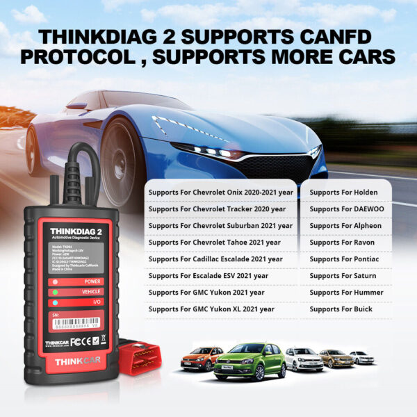 THINKDIAG 2 OBD2 Scanner Car Diagnostic Tool ECU Coding Full Software Free BT - Image 4