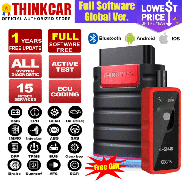 THINKDIAG Bluetooth OBD2 Scanner Auto Bidirectional Diagnostic Tool ECU Coding - Image 8