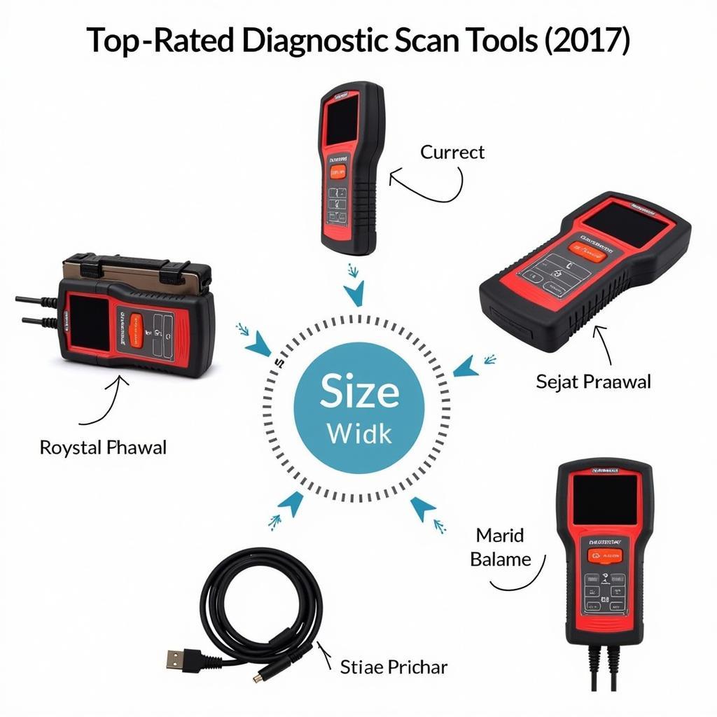 Images of the top-rated diagnostic scan tools of 2017