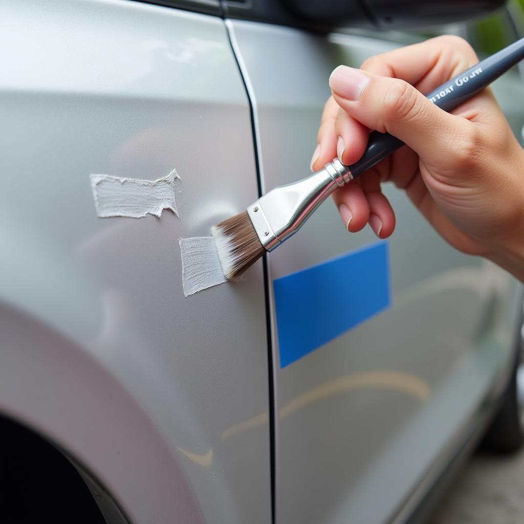 Applying Touch Up Paint to a Car Scratch