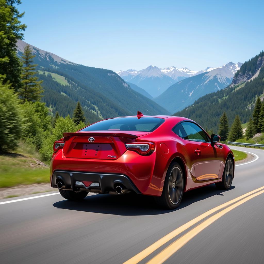 Toyota 86 Cornering on a Winding Road