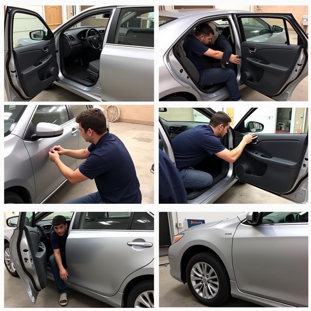 Toyota Camry Car Door Installation by a Mechanic