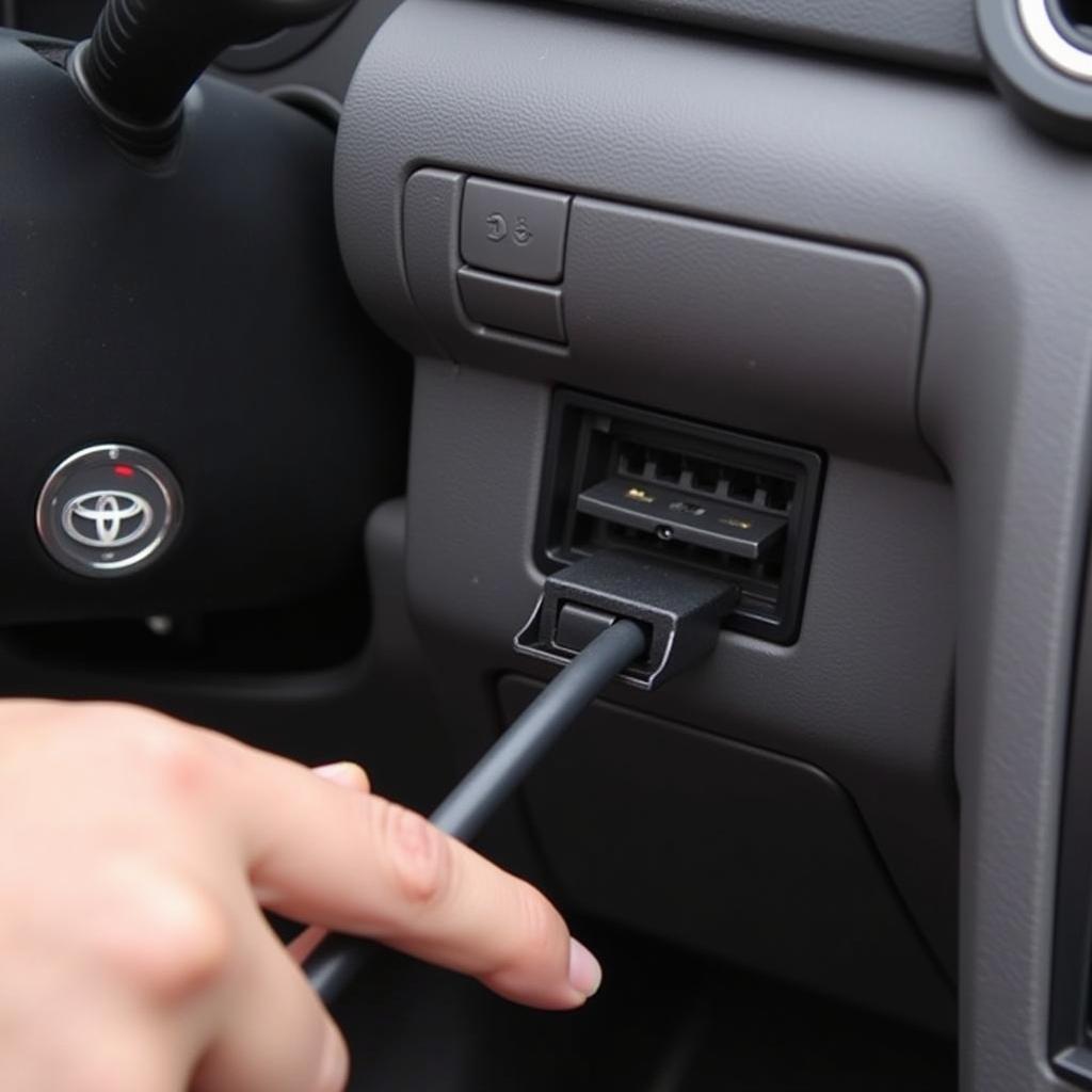 Toyota Scan Tool Cable Connection to OBD-II Port