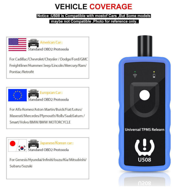 U508 Auto TPMS Tire Sensor Diagnostic Reset Tool OBD Scanner TPMS Relearn Tool - Image 4