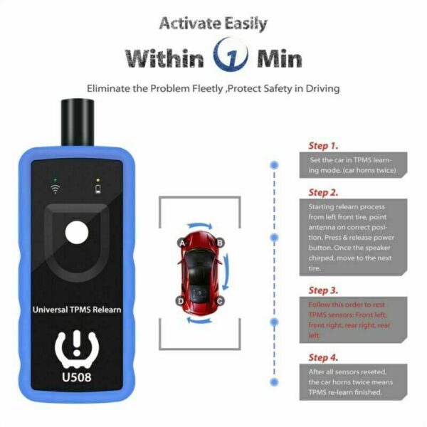 U508 Auto TPMS Tire Sensor Diagnostic Reset Tool OBD Scanner TPMS Relearn Tool - Image 5