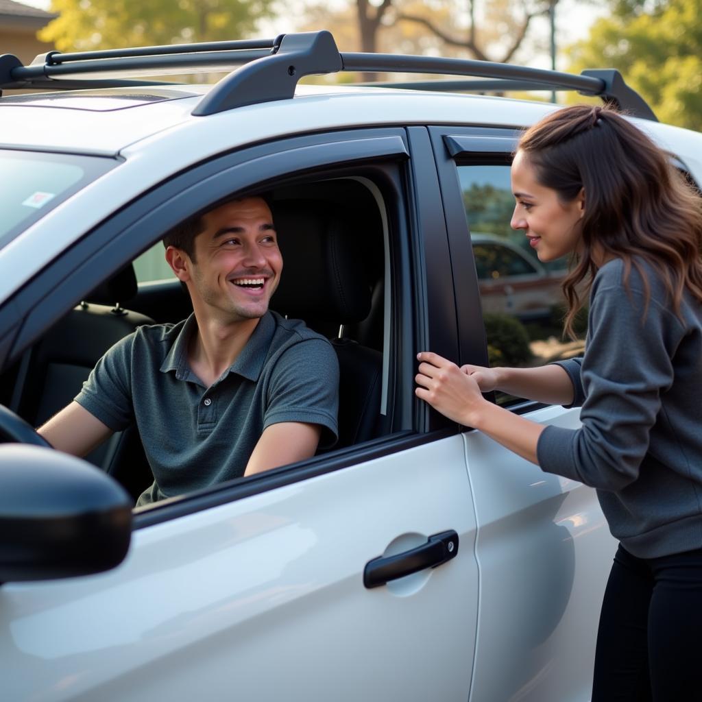 Uber Rental Car Driver Picking Up a Passenger