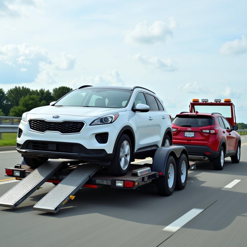 U-Haul Car Dolly Towing a Vehicle