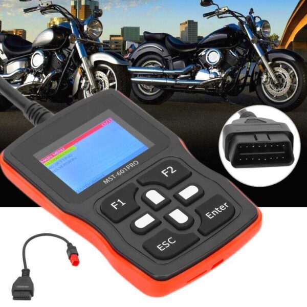 Universal Motorcycle Diagnostic Scanner Tool 2.4in LCD Display Automotive OBD2 - Image 2