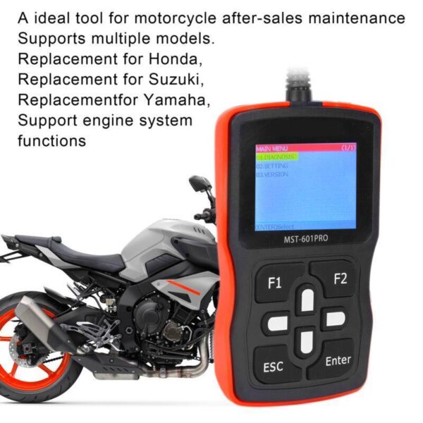 Universal Motorcycle Diagnostic Scanner Tool 2.4in LCD Display Automotive OBD2 - Image 6