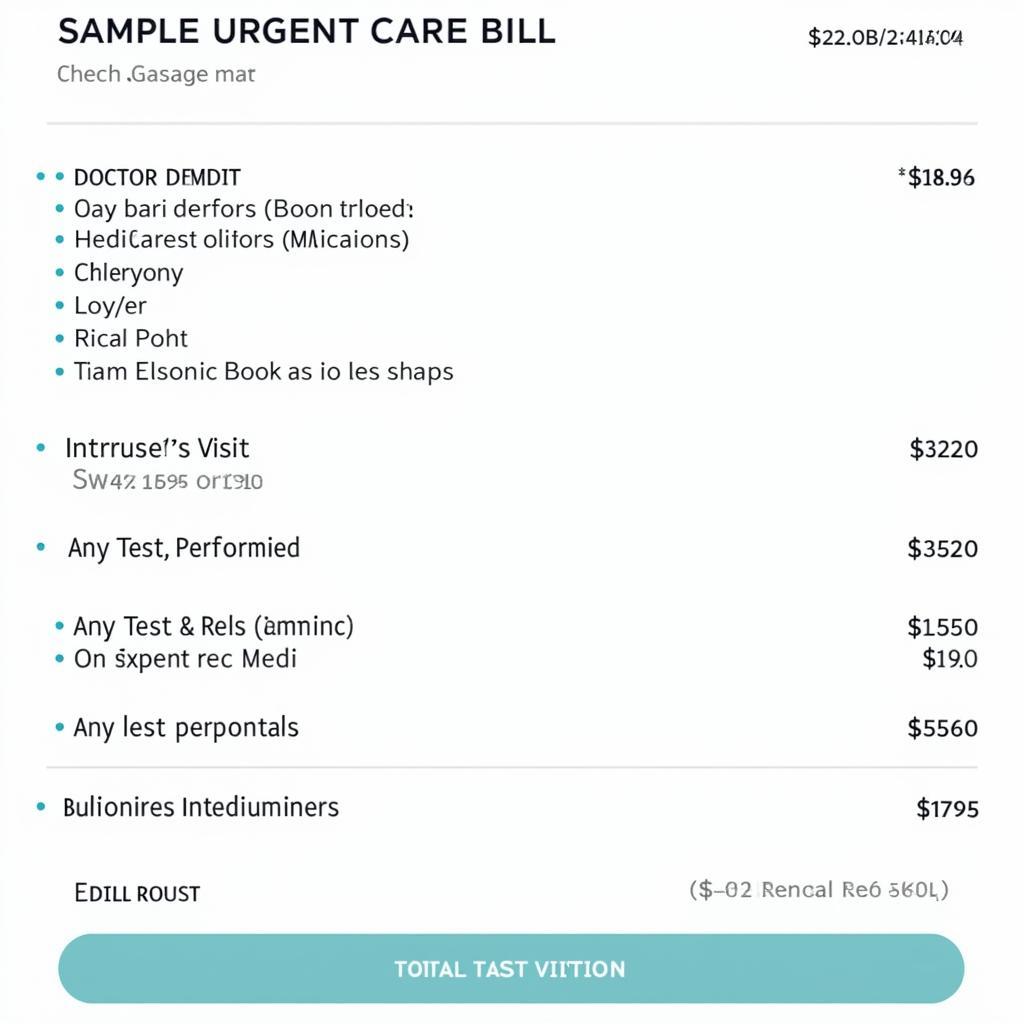 Example of an Itemized Urgent Care Bill