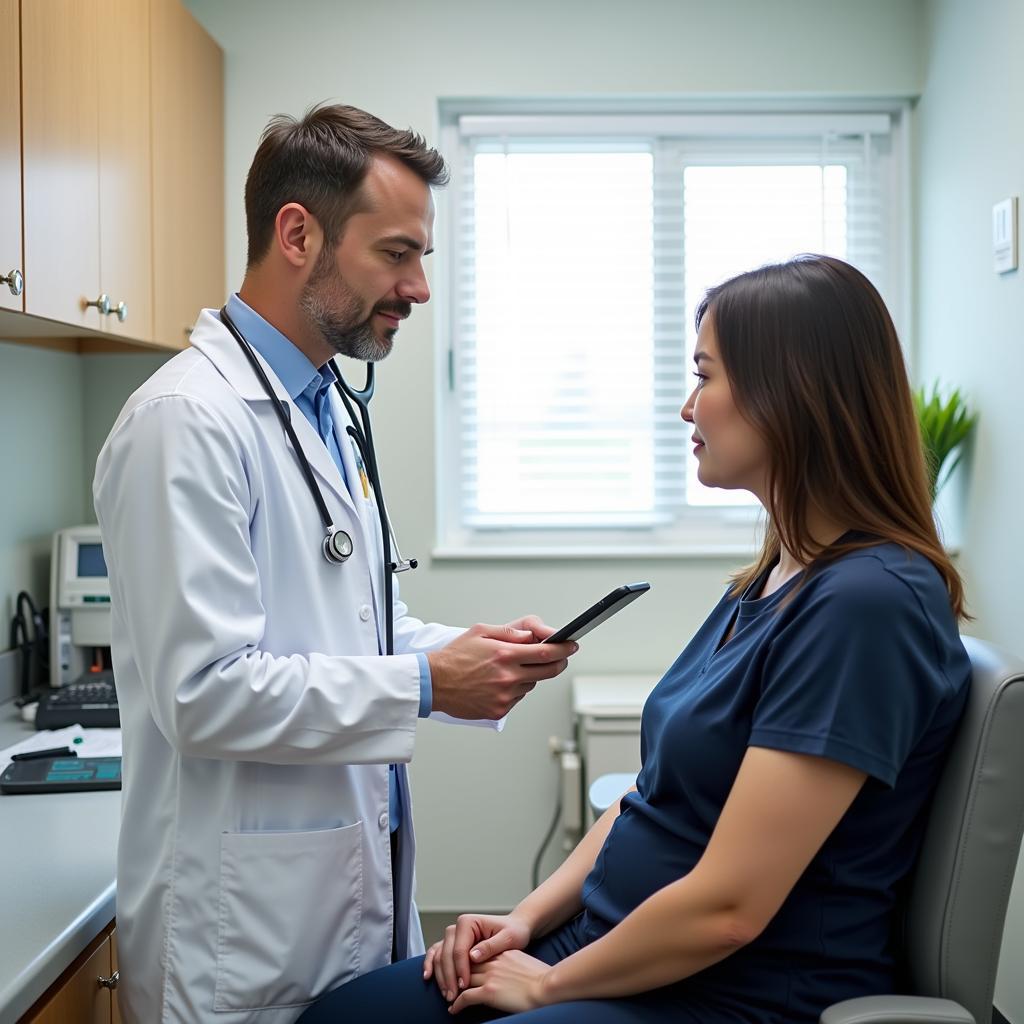 Doctor Examining a Patient in an Urgent Care Clinic in Greenville, SC