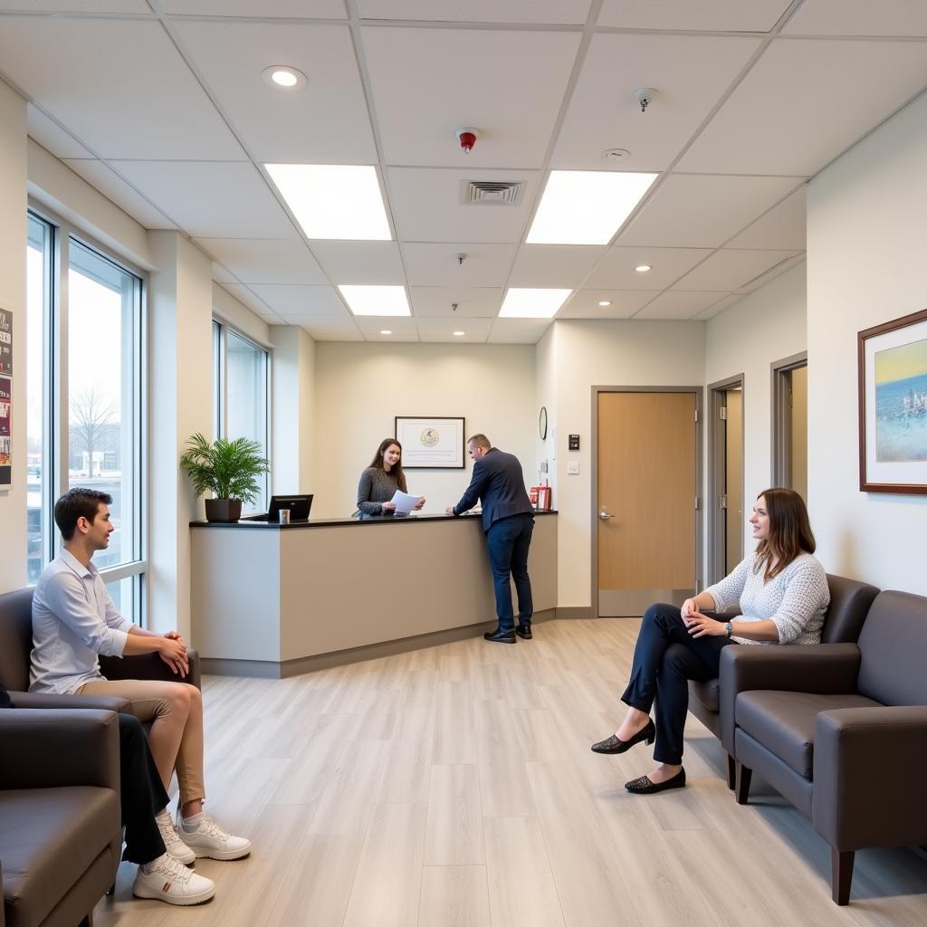 Modern and Comfortable Waiting Area at an Urgent Care Orthopedic Clinic