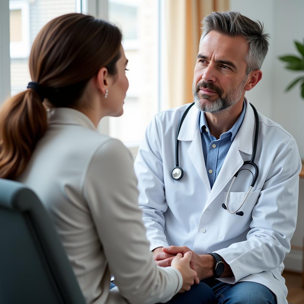 Doctor consulting with a patient at an urgent care center in Reno