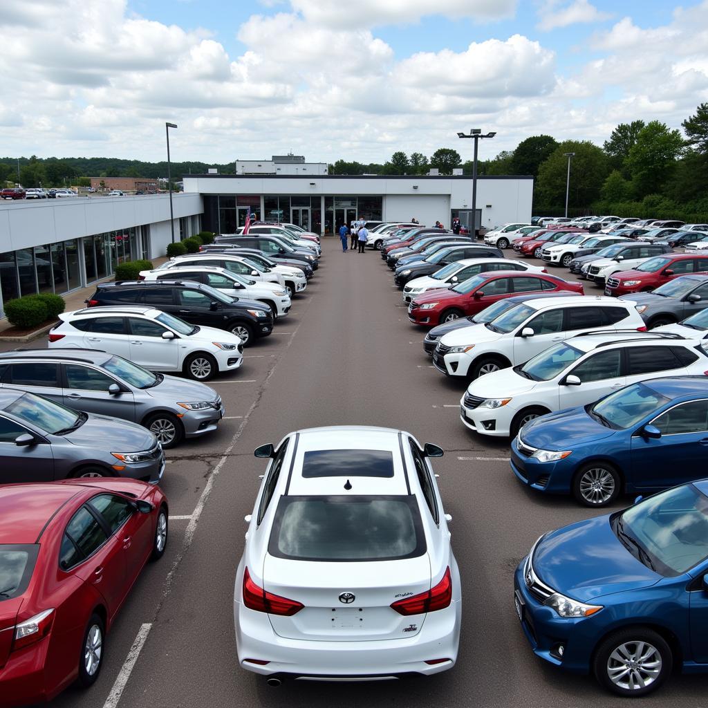 Used Car Dealership Lot with a Variety of Vehicles