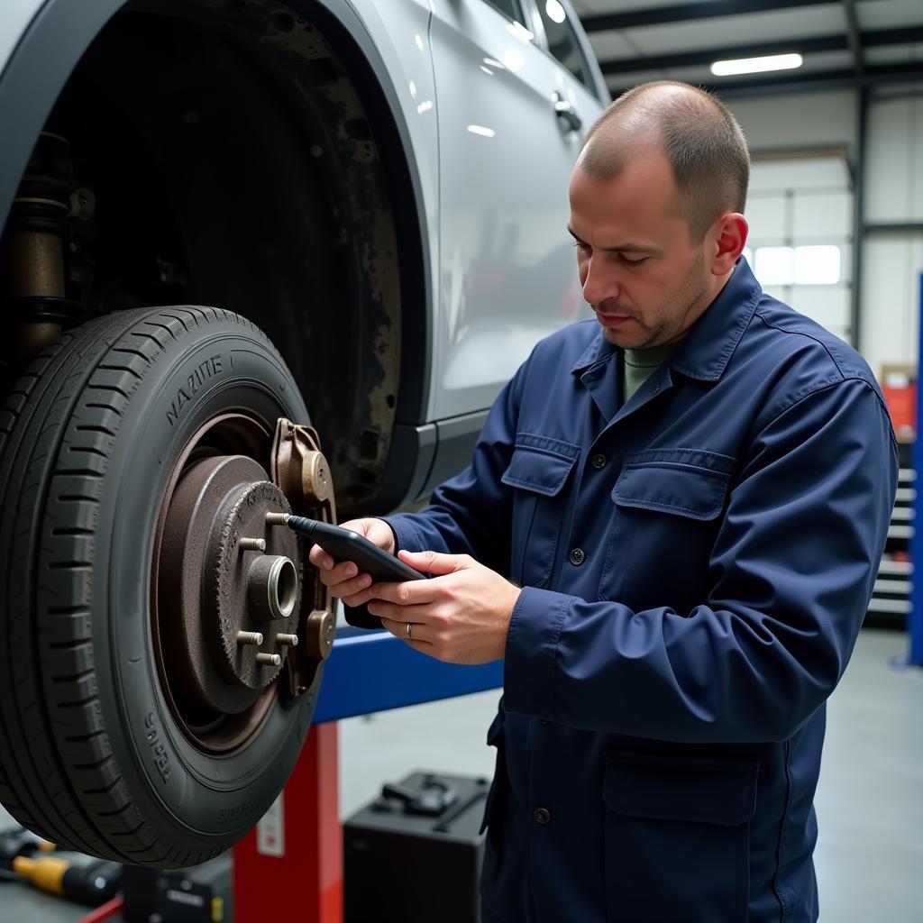 Mechanic Inspecting a Used Car