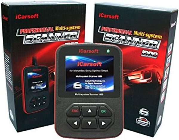 Used ICARSOFT OBD2 DIAGNOSTIC SCANNER i980 TOOL ABS CODE READER MERCEDES BENZ - Image 2