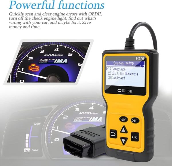 V310 Car OBD2 Scanner Code Reader Engine Fault Scanner CAN Diagnostic Scan Tool - Image 2