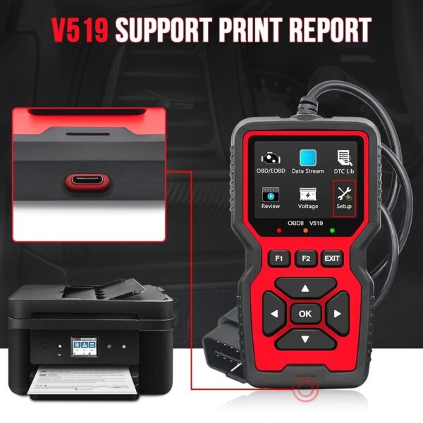 V519 Car Scanner OBD2 Car Fault Diagnosis Tool Engine Fault Code Detector - Image 4