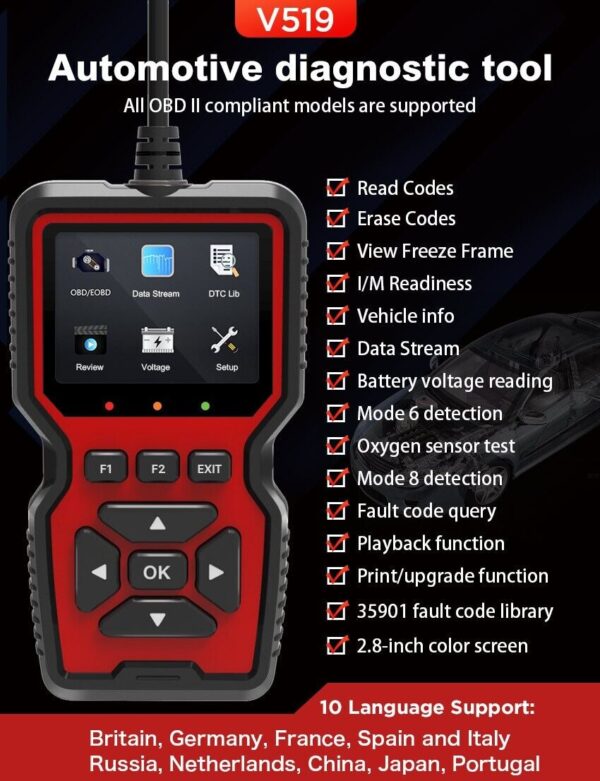 V519 OBD2 Scanner Code Read Engine System Engine Diagnostic Tool Code Reader - Image 5