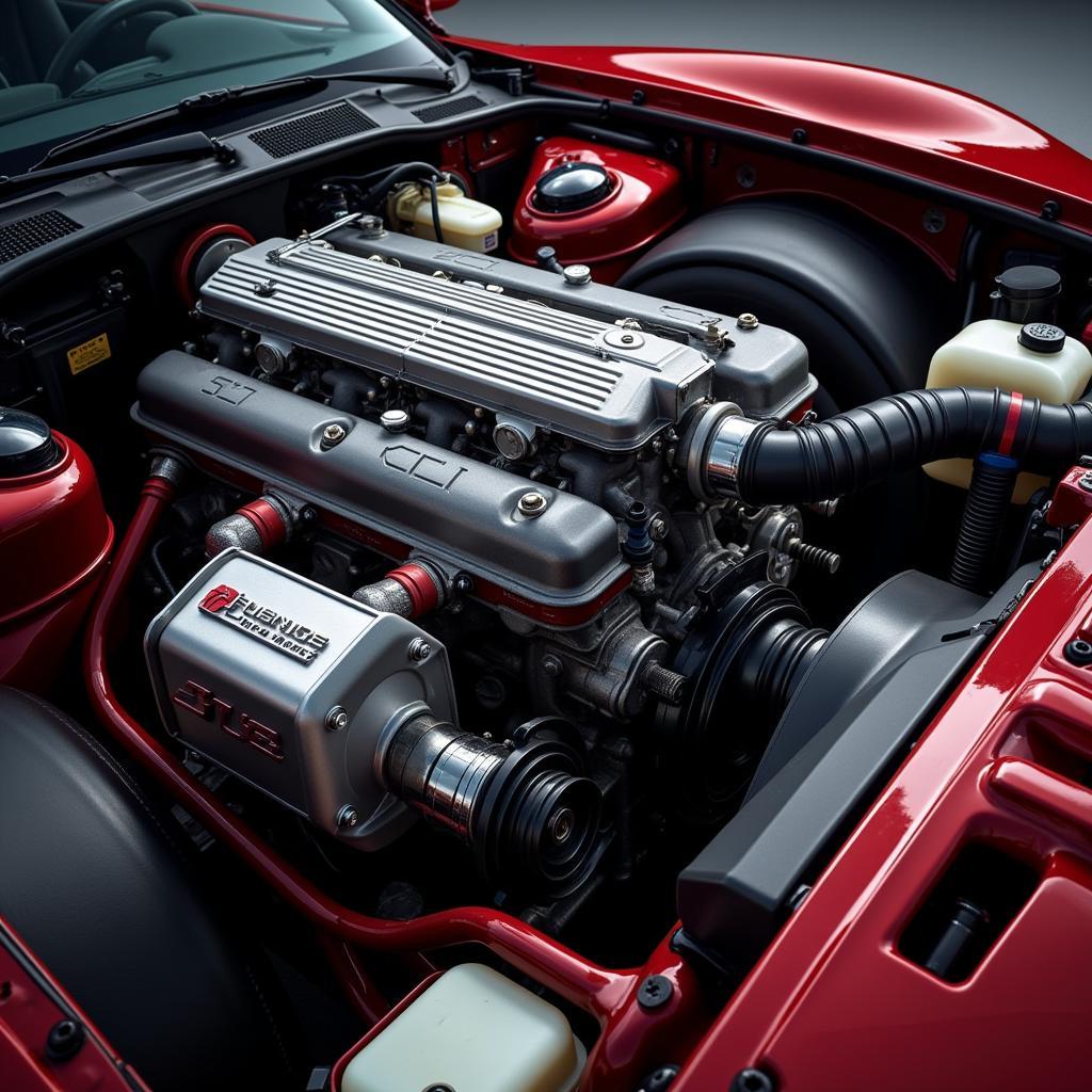 V8 Engine in a Sports Car