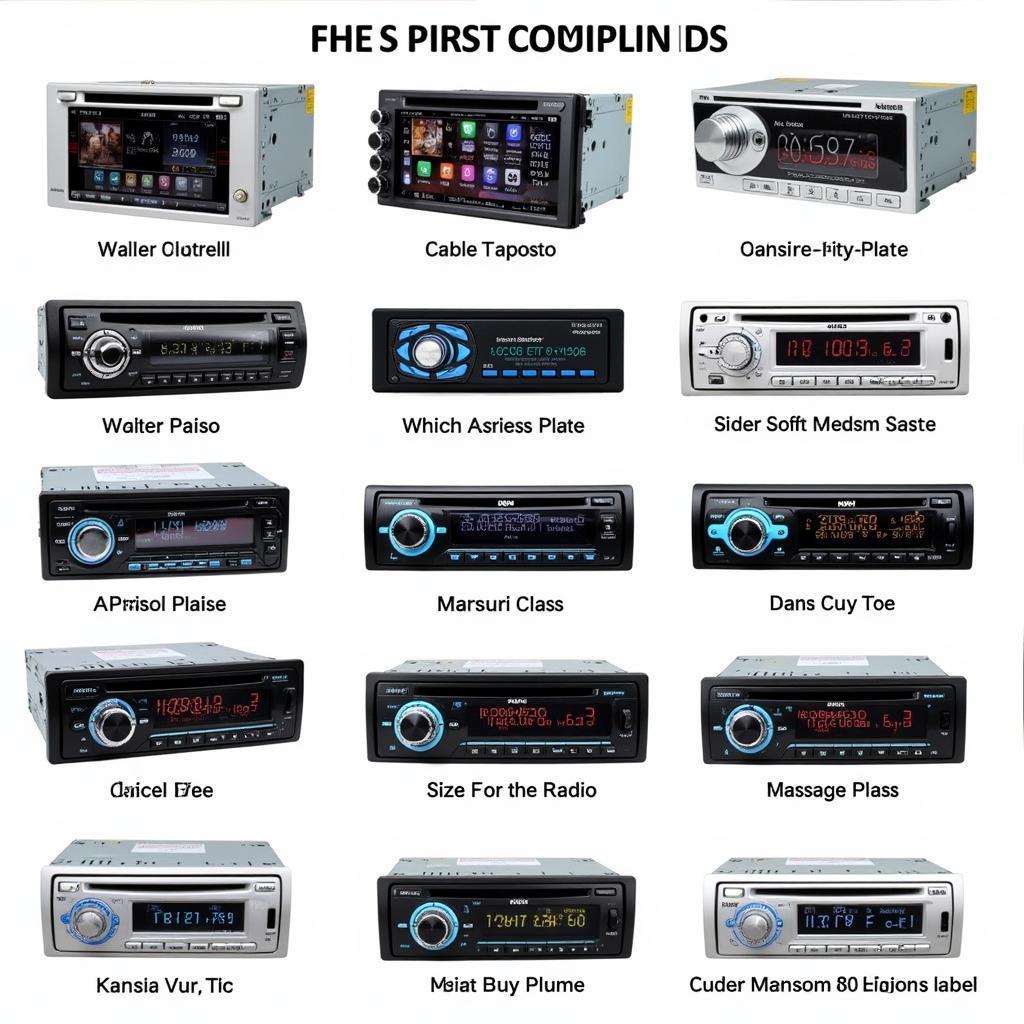 Different Car Radio Models Displayed in a Shop