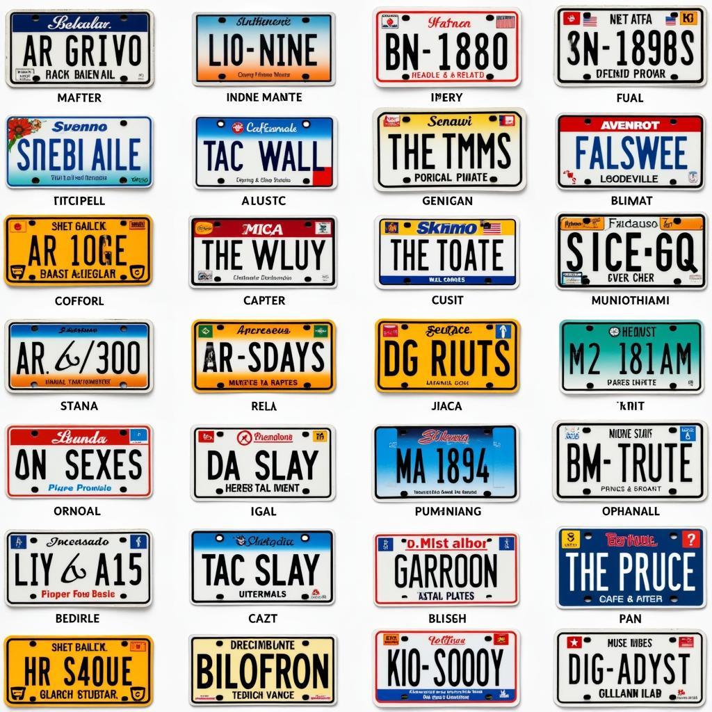 Car Plate Stickers from Different States