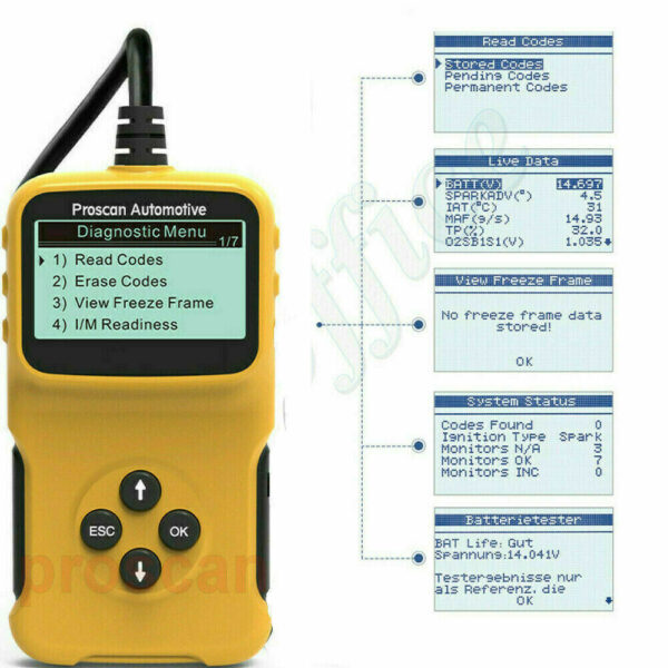 Vauxhall Antara Code Reader OBD Scanner Car Check Engine Fault Diagnostic Tool - Image 2