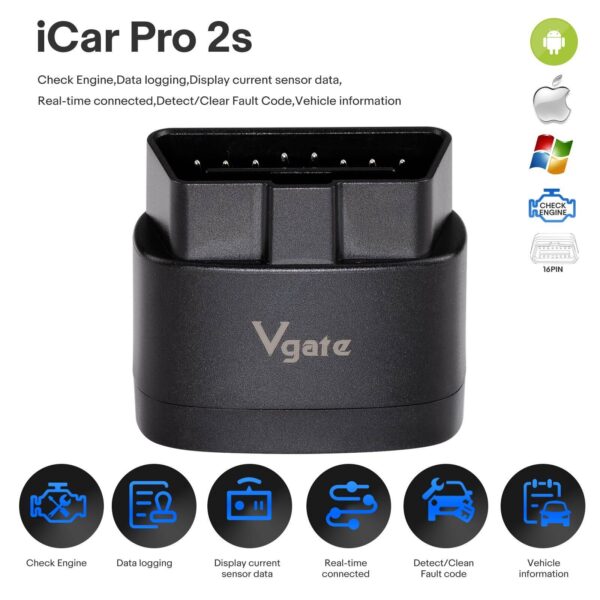 Vgate iCar Pro 2S OBD2 Scanner Bluetooth Iphone & Android Scan Car Code Reader - Image 2