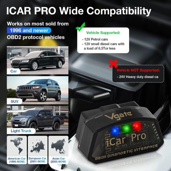 Vgate iCar Pro Bluetooth WIFI Adapter OBD2 Diagnostic Scanner Tool Code Reader - Image 5