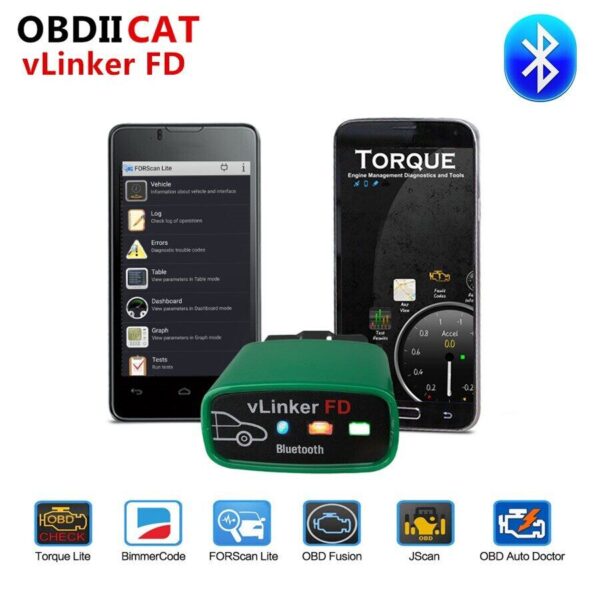 Vgate OBD2 Bluetooth Scanner vLinker FD Diagnostic FOR-Scan Adapter for Android - Image 2