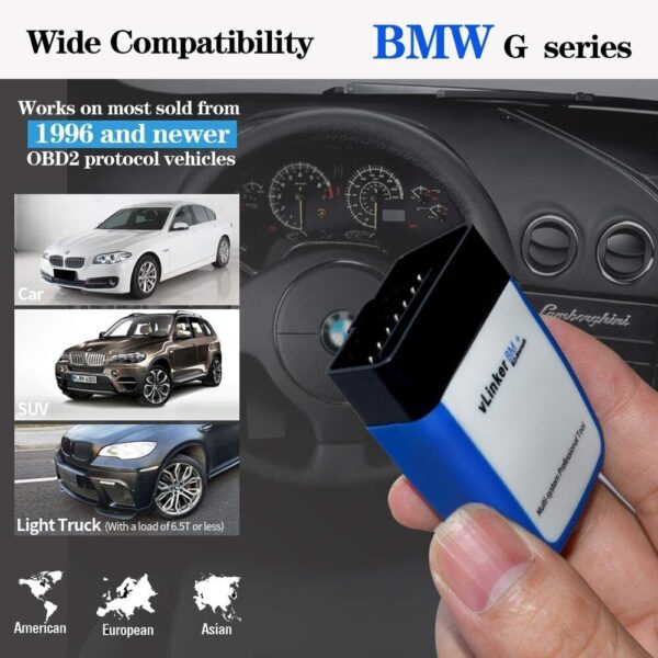 Vgate vLinker BM+ BT 4.0 OBD2 Diagnostic Scanner Tool BIMMERCODE For IOS Android - Image 3