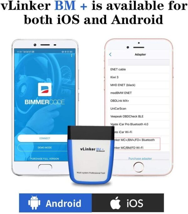 Vgate vLinker BM+ BT 4.0 OBD2 Diagnostic Scanner Tool BIMMERCODE For IOS Android - Image 4