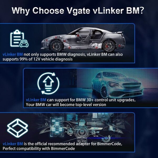 Vgate vLinker BM/BT V2.2 ELM327 OBD2 Car Diagnostic Scanner for IOS Android - Image 6