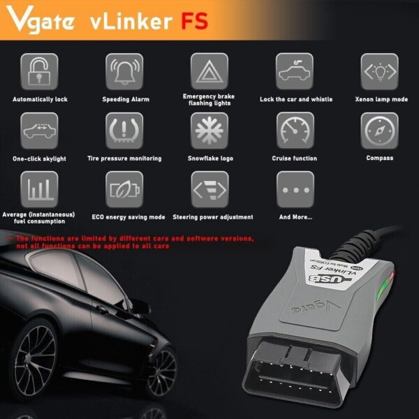 Vgate vLinker FS OBD2 Scanner USB Adapter Fit For FORScan HS/MS-CAN Auto Switch - Image 2