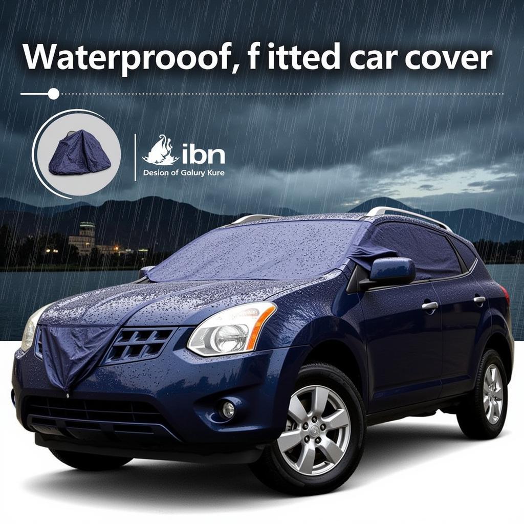 Waterproof Car Cover Protecting a Car from Heavy Rain