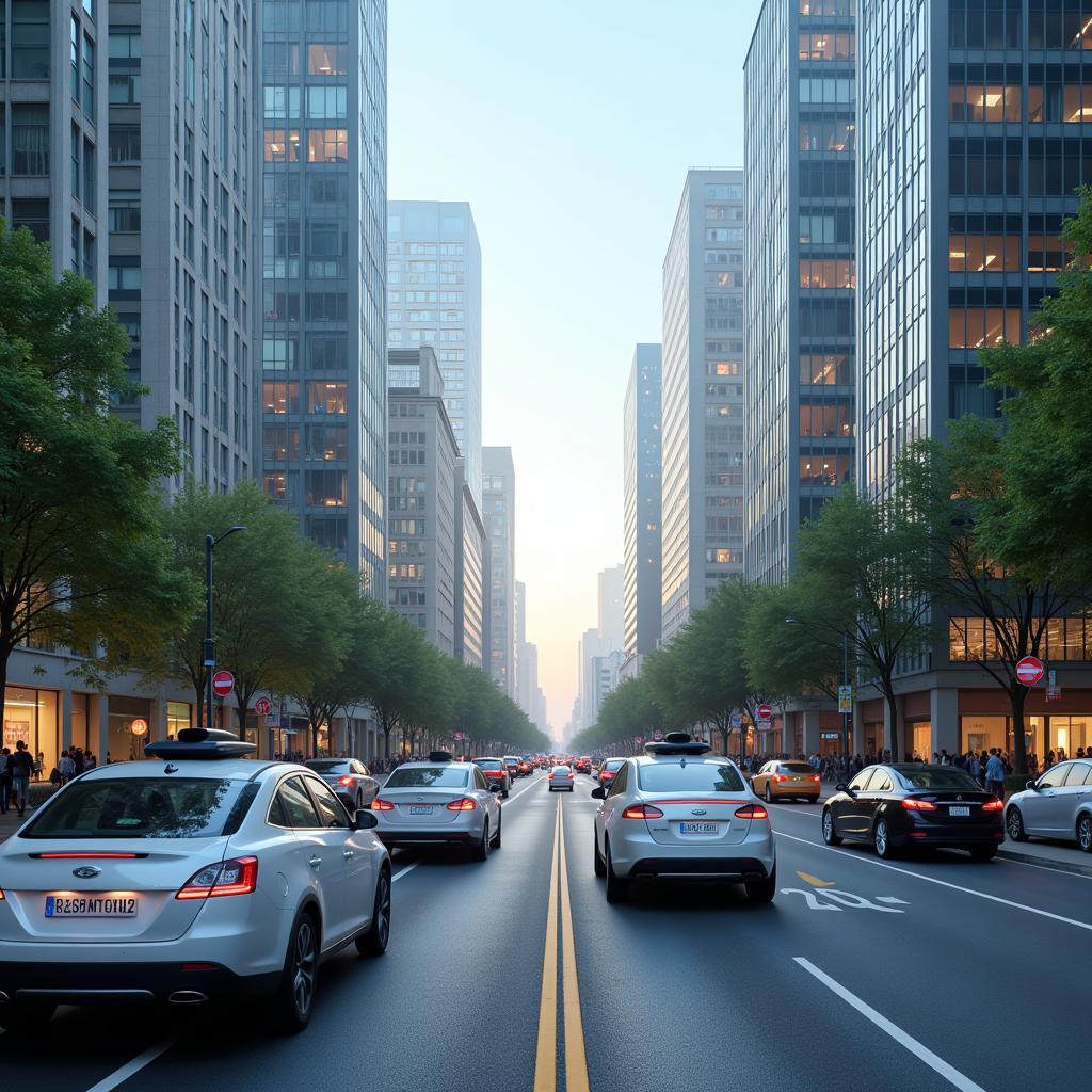 Waymo Car in Future City