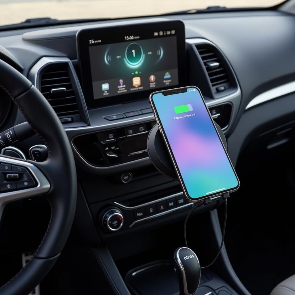 Wireless Car Charger in Use