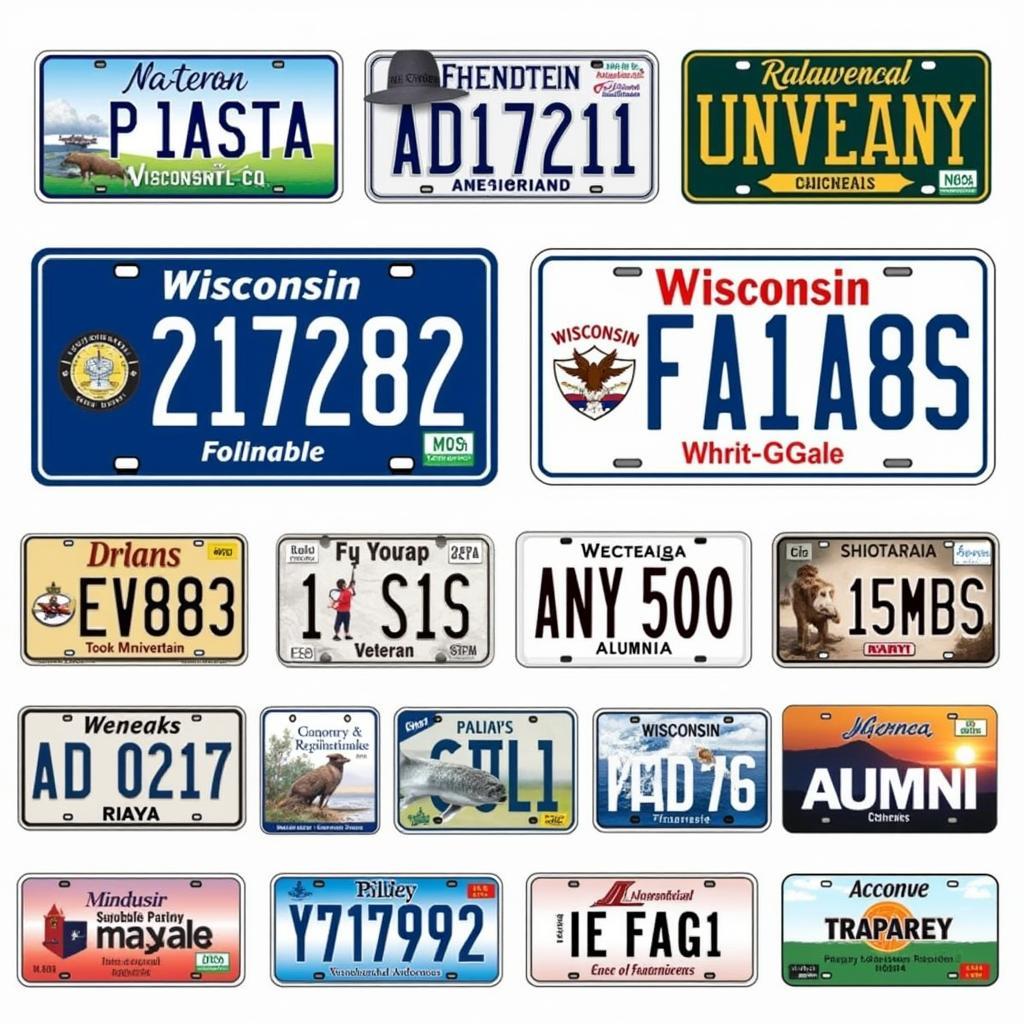 Examples of Wisconsin Specialized License Plates