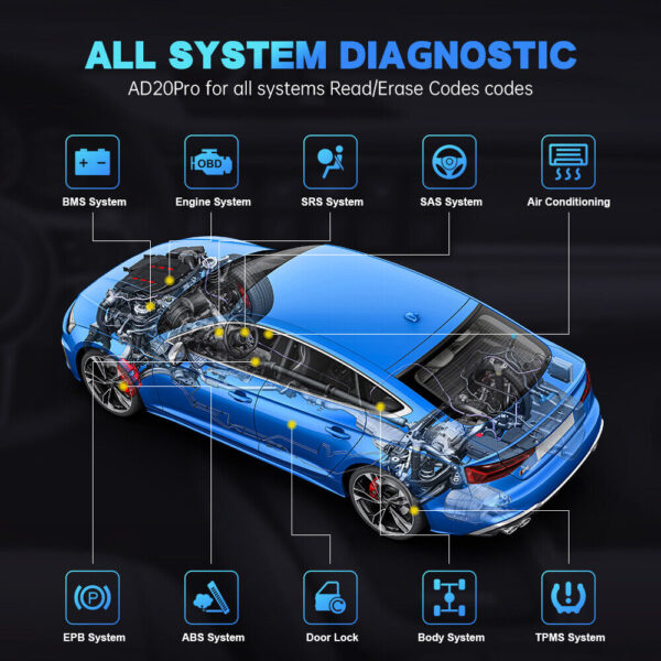 XTOOL AD20 PRO Full System Diagnostic Fault Code Reader AUTO OBD2 Scanner Tool - Image 3