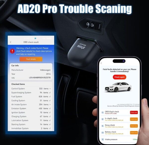 XTOOL AD20 PRO Full System Diagnostic Tool Obd2 Scanner Car Fault Code Reader - Image 2