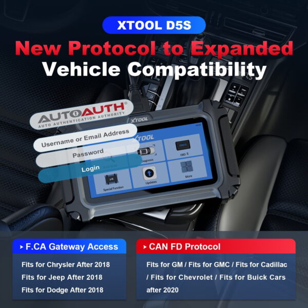 XTOOL D5S Auto Diagnostic Scanner Tool Car Code Reader AutoAuth CANFD 15+Resets - Image 4