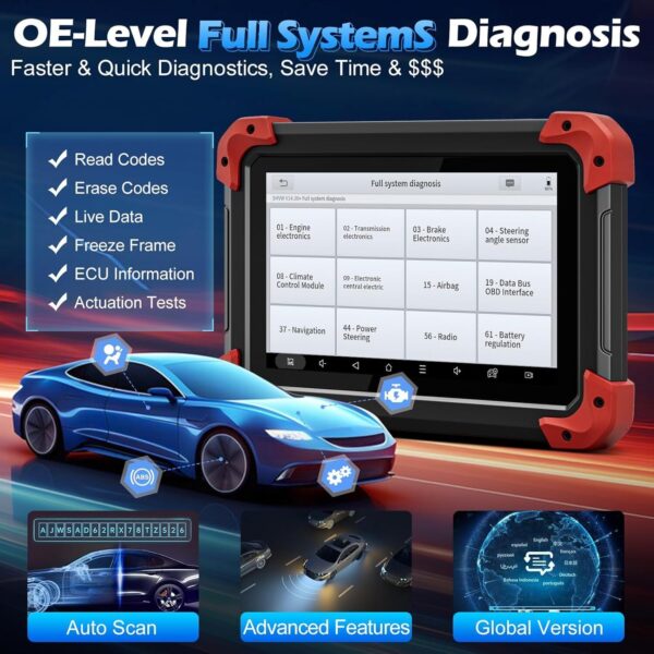 XTOOL D7 Auto OBD2 Bidirectional Scanner All System Diagnostic Coding Reset Tool - Image 4