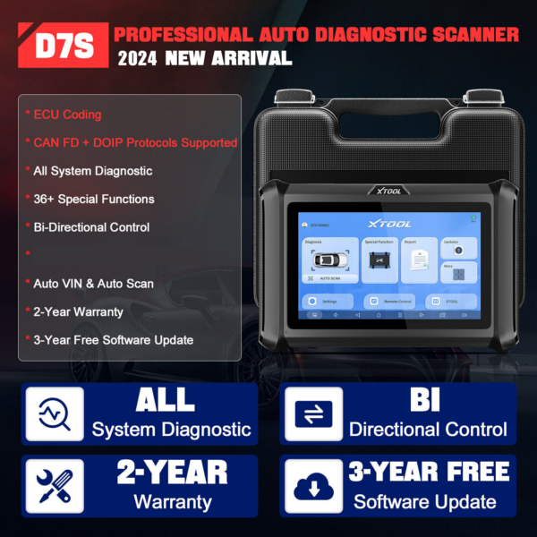 XTOOL D7S OBD2 Bidirectional Scanner All System Diagnostic Tool CAN FD / DOIP - Image 2