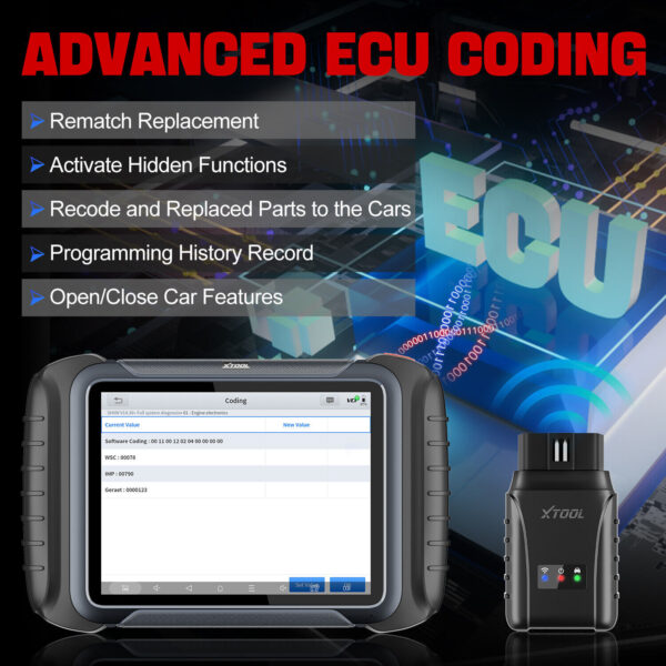 XTOOL D8W OBD2 Scanner E/CU Coding All System Diagnostic Bidirectional Topology - Image 5