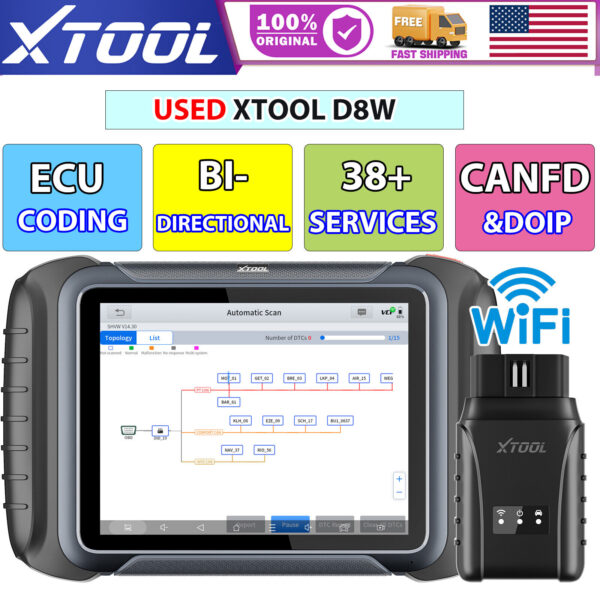 XTOOL D8W OBD2 Scanner E/CU Coding All System Diagnostic Bidirectional Topology - Image 2