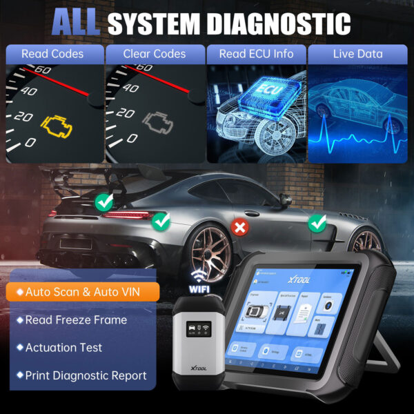 XTOOL D9S OBD2 All System Diagnostic Scanner Bidirectional F/CA E/CU Coding Tool - Image 5