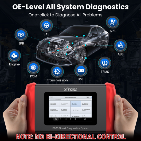 XTOOL INPLUS IP608 OBD2 Scanner Engine ABS SRS SAS TPMS EPB TPMS Diagnostic Tool - Image 4