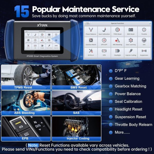 XTOOL IP508S Car OBD2 Diagnostic Tool ABS SRS Airbag Engine Code Reader Scanner - Image 5